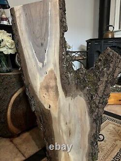 Black Walnut Aged Slab/ Live Edge Crotch Cut Planed Tabletop Artistic Wood 209B