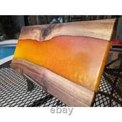 Black Walnut Wood With Epoxy Resin River Cutting Charcuterie Serving Board Hand