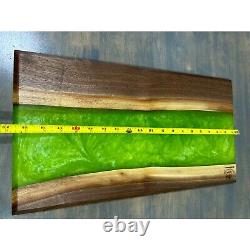 Black Walnut Wood With Epoxy Resin River Cutting Charcuterie Serving Board Hand