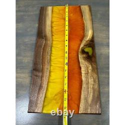 Black Walnut Wood With Epoxy Resin River Cutting Charcuterie Serving Board Hand