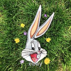 Bug Bunny Head from Looney Tunes cut out on wood Painted with Acrylic