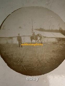 C1900 4 Photos SING SING Armed Prison Officials On Horseback Cutting Wood Church