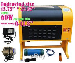 CO2 Laser Engraving Cutting Machine Engraver 60W Laser Tube 110V 4060