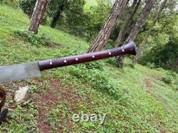 Carbon Steel Blade Wood Cutting Machete Kukri Sword Handmade Tactical Sword