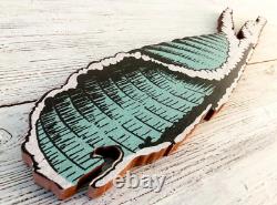 Carleton LI Mahogany WAVE cut out Ocean Wave Woodcraft Cutout Sold Out Limited