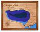 Caroga Lake (west) New York 3d Laser Cut Wood Lake Map. Lake House Decor