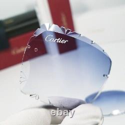 Cartier Custom Lenses Blue Smoke Diamond Cut for Buffalo, Wood, Acetate, C-Wire