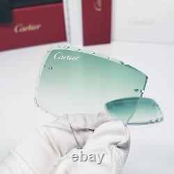 Cartier Custom Lenses Green Diamond Cut for Buffalo, Wood, Acetate, C-Wire