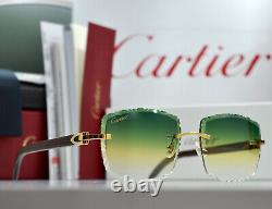 Cartier Decor C Wood Rimless ibiza CT0052O Frame Sunglasses Glasses diamond cut