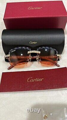 Cartier Diamond Cut Glasses With Custom Wood Frames