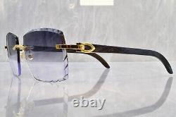 Cartier big c diamond cut lenses wood horn trivex Sunglasses ct0092o Oreo