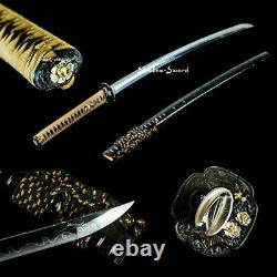 Clay Tempered Japanese Samurai Katana T10 Steel Razor Sharp Cutting Blade Sword