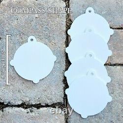 Compass Ornaments Blank -White Finished-DIY for Bulk Craft Projects 1000 Piece