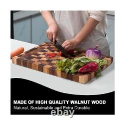Cookaholic Walnut Wood Cutting Board, Butcher Block Cutting Board for Kitchen