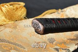 Cool Black Samurai Sword Folded 11 Times Real Sharp Japanese Katana Can Cut Tree