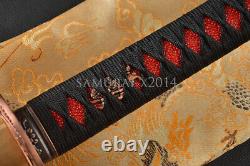 Cool Black Samurai Sword Folded 11 Times Real Sharp Japanese Katana Can Cut Tree