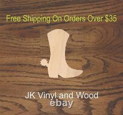Cowboy Boot, Western, Wood Cutout, Laser Cut Wood, Craft Wood, Crafting A282
