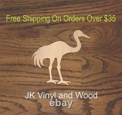 Crane, Bird, Egret, Wood Cutout, Laser Cut Wood, Craft Wood, Crafting A286