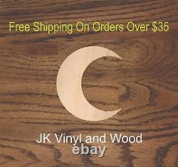 Crescent Moon, Quarter Moon, Laser Cut Wood, Wood Cutout, Crafting Supply, A287