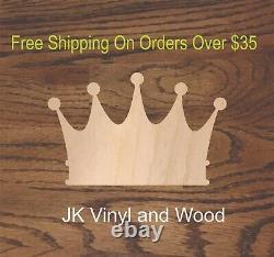 Crown, Royalty, Laser Cut Wood, Wood Cutout, Crafting Supply, A221