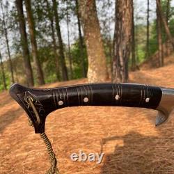 Custom Handmade Carbon Steel Blade Tactical Machete Sword Hunting Sword Camping