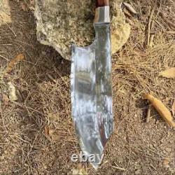 Custom Handmade Carbon Steel Long Wood Cutting Axe Hunting Camping Axe Full Tang