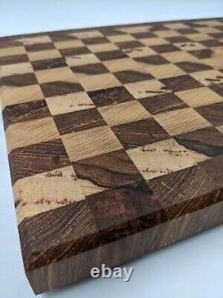 Cutting Board Charcuterie Serving Tray SOLID HICKORY rustic modern END GRAIN