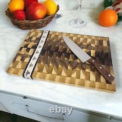 Cutting Chopping Board Hardwood End Grain Butcher block 16.5x11x1.25 Handmade