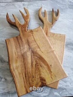 Cutting board wood handmade Deer Figur