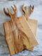 Cutting Board Wood Handmade Deer Figur