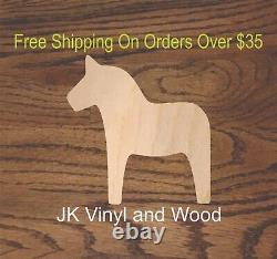 Dala Horse, Laser Cut Wood, Wood Cutout, Crafting Supply, A296