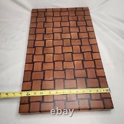 Davo's End Grain Cutting Board Basketweave Hardwood 22x13x2 Rubber Feet Handmade