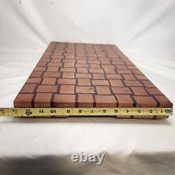 Davo's End Grain Cutting Board Basketweave Hardwood 22x13x2 Rubber Feet Handmade