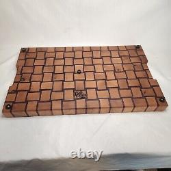 Davo's End Grain Cutting Board Basketweave Hardwood 22x13x2 Rubber Feet Handmade