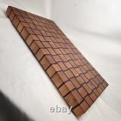 Davo's End Grain Cutting Board Basketweave Hardwood 22x13x2 Rubber Feet Handmade