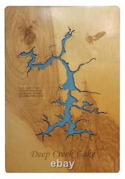 Deep Creek Lake, MD Laser Cut Wood Map