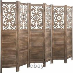 Double Hinged Room Divider Home Privacy Screen Floral Cut-Out Folding 4 6 Panels
