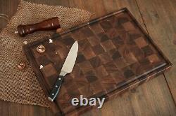 Double Sided Walnut End Grain Butcher Block Cutting Board Kitchen Chopping Board