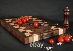 Double Sided Walnut End Grain Butcher Block Cutting Board Kitchen Chopping Board