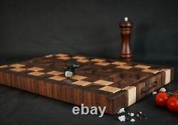 Double Sided Walnut End Grain Butcher Block Cutting Board Kitchen Chopping Board