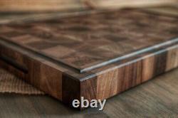 Double Sided Walnut End Grain Butcher Block Cutting Board Kitchen Chopping Board