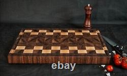 Double Sided Walnut End Grain Butcher Block Cutting Board Kitchen Chopping Board