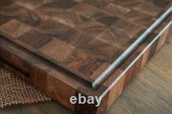 Double Sided Walnut End Grain Butcher Block Cutting Board Kitchen Chopping Board