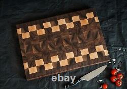 Double Sided Walnut End Grain Butcher Block Cutting Board Kitchen Chopping Board