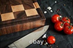 Double Sided Walnut End Grain Butcher Block Cutting Board Kitchen Chopping Board