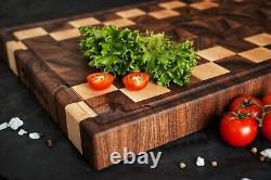 Double Sided Walnut End Grain Butcher Block Cutting Board Kitchen Chopping Board