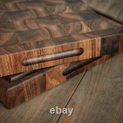 Double Sided Walnut End Grain Butcher Block Cutting Board Kitchen Chopping Board