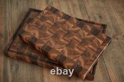 Double Sided Walnut End Grain Butcher Block Cutting Board Kitchen Chopping Board