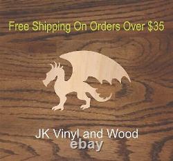Dragon, Laser Cut Wood, Wood Cutout, Crafting Supply, A319