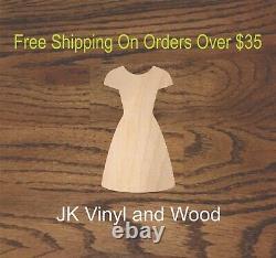 Dress, Doll Making, Clothes, Laser Cut Wood, Wood Cutout, Crafting Supply, A323